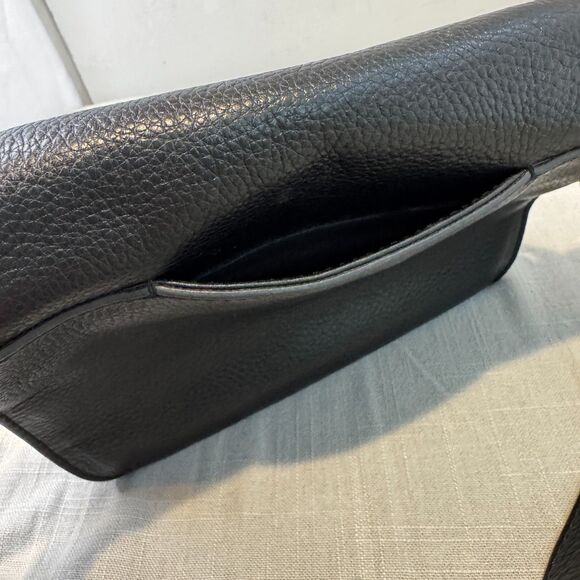 VTG Fossil Black Pebble Leather Crossbody Bag – Emi Saddle, Gold Key - Picture 11 of 13